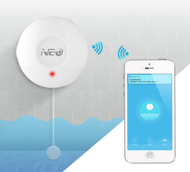 Czujnik Zalania Okrągły NEO TUYA WiFi