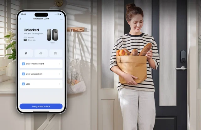 Inteligentny Zamek do Drzwi Aqara z HomeKit, Thread, Bluetooth 5.1, NFC, Czarny