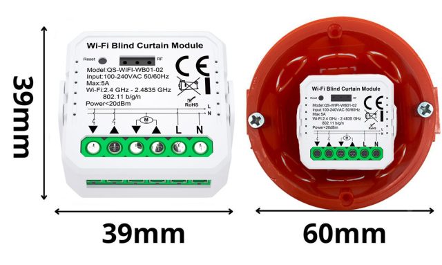 Inteligentny sterownik rolet i żaluzji WiFi TUYA – z funkcją regulacji lameli Kompatybilny z Alexa i Google