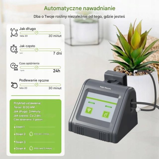 Inteligentny System Nawadniania Kropelkowego Doniczkowego i Ogrodowego Wi-Fi RainPoint